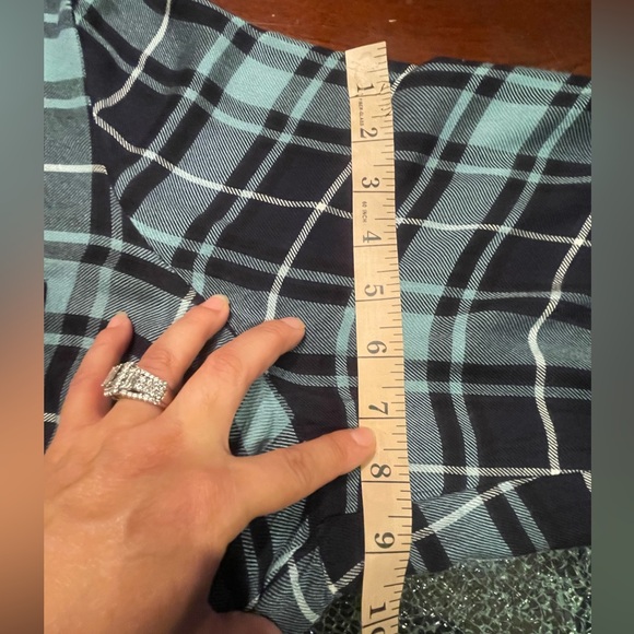 Lane Bryant  Womens Teal/Navy Plaid Popover Roll Tab Sleeve Button Down 22/24 - Picture 10 of 16